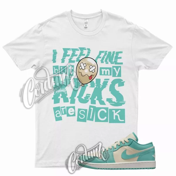 SICK V2 T Shirt for J1 1 Low Tropical Teal Natural Beige Twist Mid Turquoise Jezsport.com