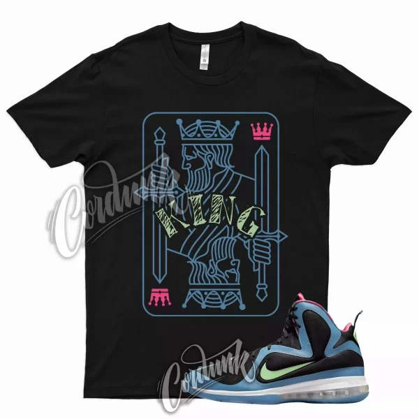 KING T Shirt for N LeBron 9 South Coast Blue Green Pink Lime Neon Beach Aqua Jezsport.com