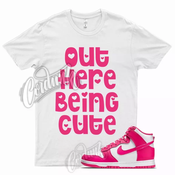 CUTE T Shirt for Dunk High Pink Prime Mid Low Fireberry Shocking Coral 1 Jezsport.com