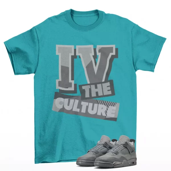 Culture Sneaker Shirt Teal to Match Jordan 4 Retro SE Wet Cement FQ7928-001 Jezsport.com