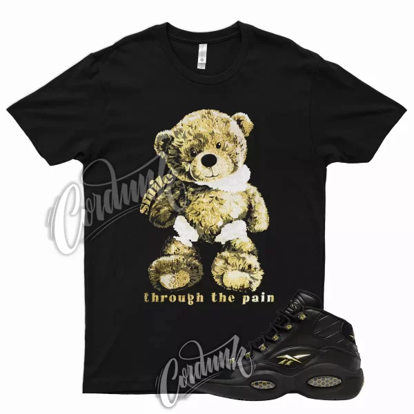 SMILE T Shirt for Question Mid Black Metallic Gold Toe DMP 1 6 7 95 97 3 Jezsport.com