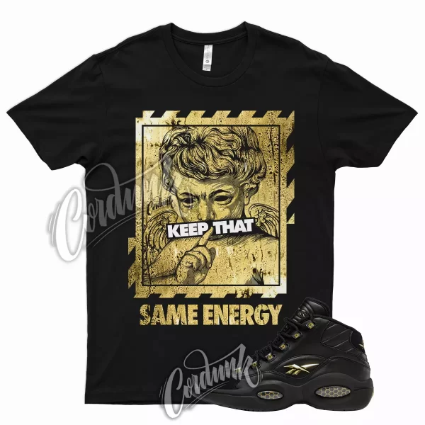 ENERGY T Shirt for Question Mid Black Metallic Gold Toe DMP 1 6 7 95 97 3 Jezsport.com