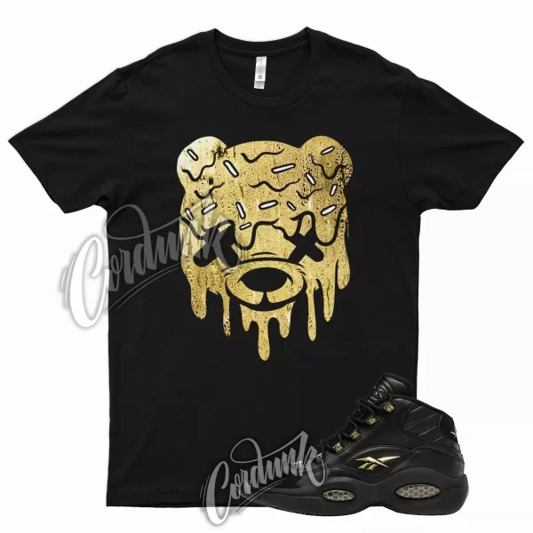 DRIPPY T Shirt for Question Mid Black Metallic Gold Toe DMP 1 6 7 95 97 3 Jezsport.com