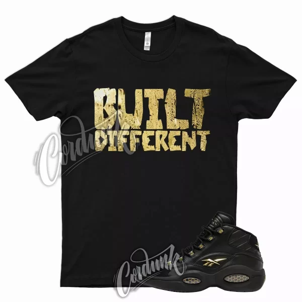 BUILT T Shirt for Question Mid Black Metallic Gold Toe DMP 1 6 7 95 97 3 Jezsport.com