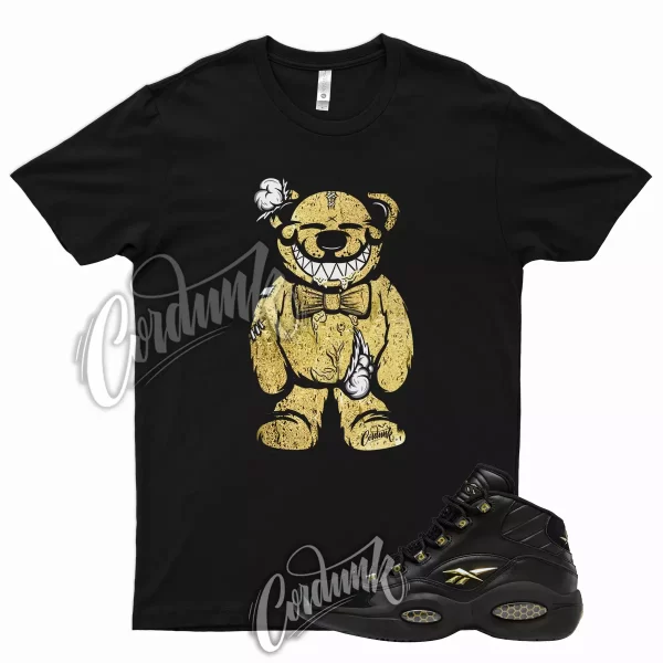 BEAR T Shirt for Question Mid Black Metallic Gold Toe DMP 1 6 7 95 97 3 Jezsport.com