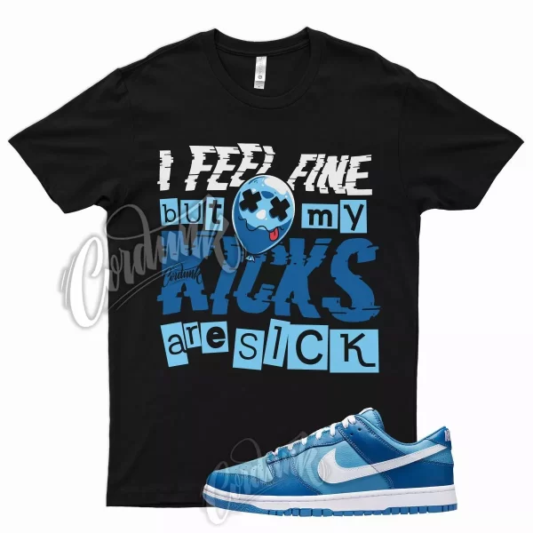 BLK SICK V2 T Shirt for N Dunk Low Dark Marina Blue Dutch Powder Racer 1 UNC Jezsport.com