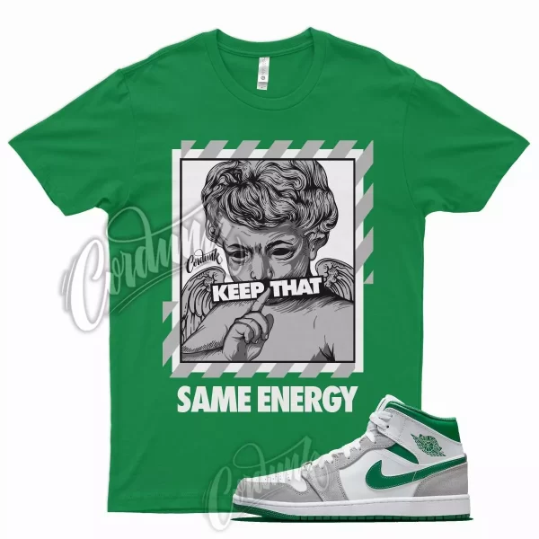 Green ENERGY T Shirt for J1 1 Mid Grey Dunk Vapormax Pine Stadium Lucky 13 Jezsport.com