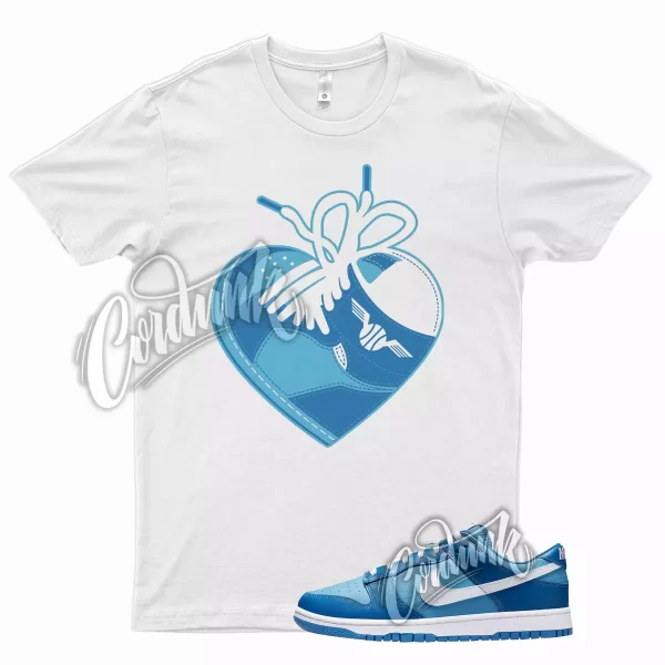 HEART T Shirt for Dunk Low Dark Marina Blue Dutch Powder Racer 1 Mid High Jezsport.com