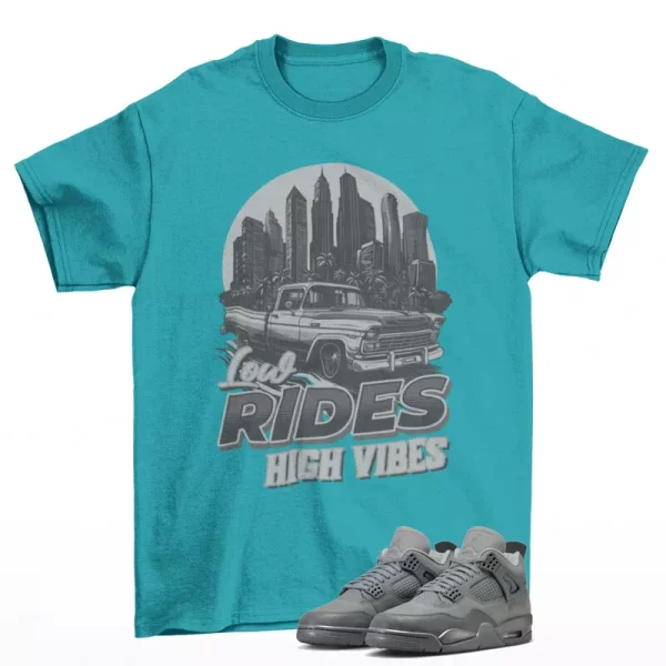 Low Ride Sneaker Shirt Teal to Match Jordan 4 Retro SE Wet Cement FQ7928-001 Jezsport.com