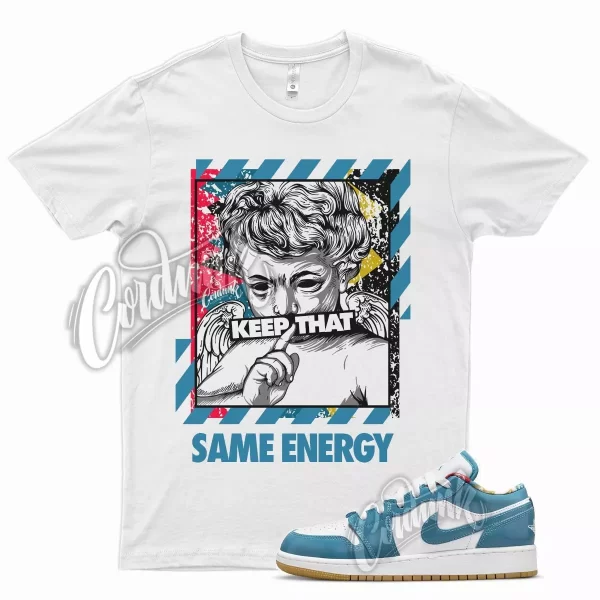 ENERGY T Shirt for J1 1 Low SE Barcelona Cyber Teal Armory Navy Big Kids Jezsport.com