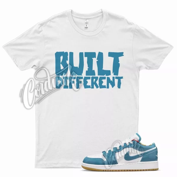 BUILT T Shirt for J1 1 Low SE Barcelona Cyber Teal Armory Navy Big Kids Jezsport.com