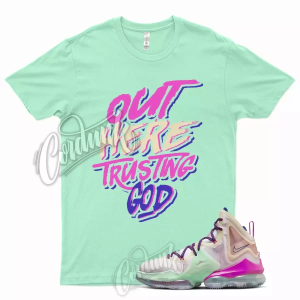 TG T Shirt for Lebron 19 MultiColor Multi Color Valentines Day Mint Green Pink 1 Jezsport.com