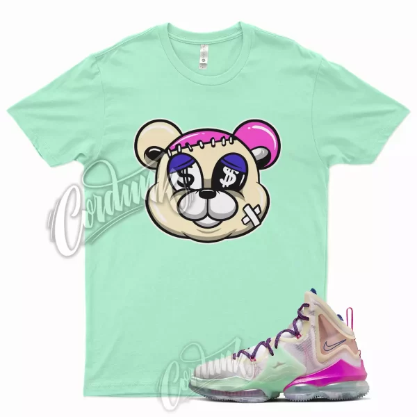 STITCH Shirt for Lebron 19 MultiColor Multi Color Valentines Day Mint Green Pink Jezsport.com