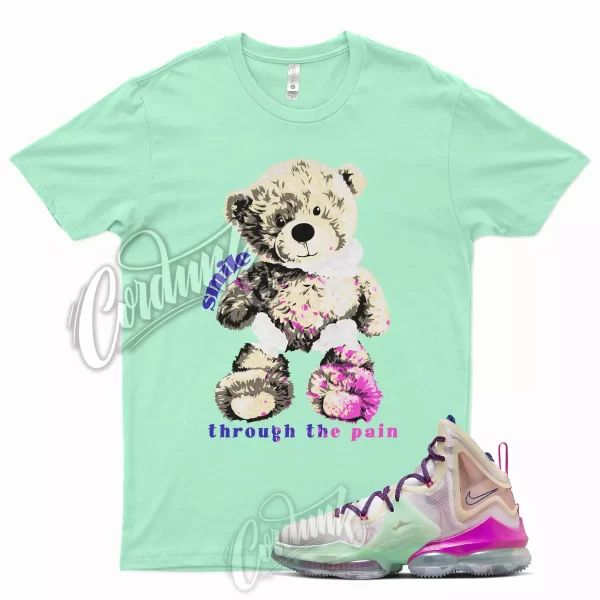 SMILE Shirt for Lebron 19 MultiColor Multi Color Valentines Day Mint Green Pink Jezsport.com