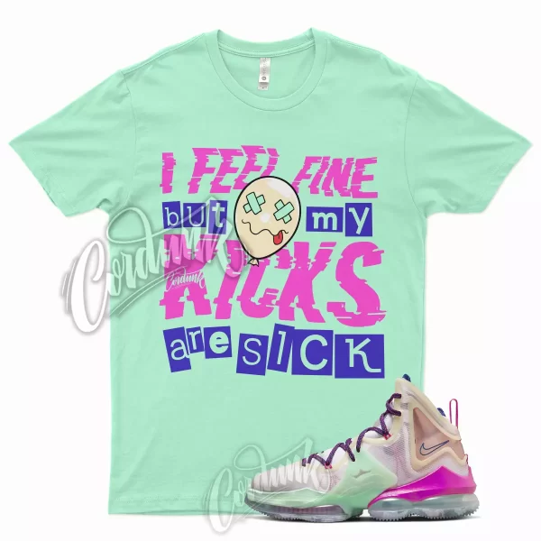 SICK T Shirt for Lebron 19 MultiColor Multi Color Valentines Day Mint Green Pink Jezsport.com