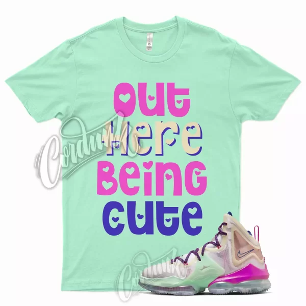 CUTE T Shirt for Lebron 19 MultiColor Multi Color Valentines Day Mint Green Pink Jezsport.com