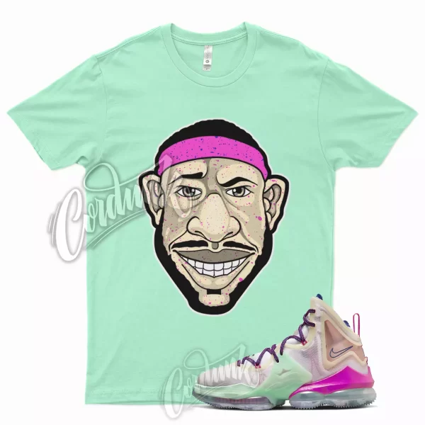 LB Shirt for Lebron 19 MultiColor Multi Color Valentines Day Mint Green Pink Jezsport.com