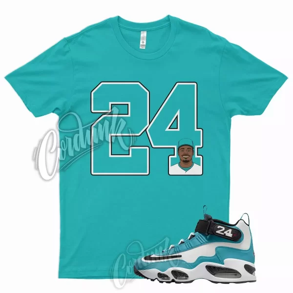 24 T Shirt for N Air Griffey Max 1 Aquamarine Teal Aqua Freshwater 24 Jezsport.com