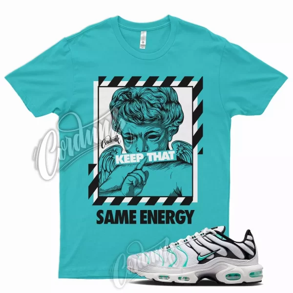 ENERGY T Shirt for N Air Max Plus White Hyper Jade Black Reflect Silver Teal Jezsport.com