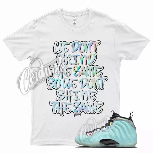 White GRIND T Shirt for Mixtape Little Posite Copa Foamposite Fusion Red Jezsport.com