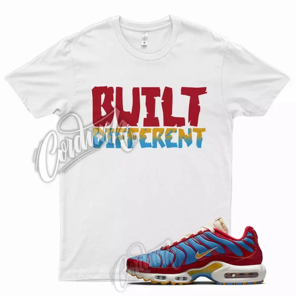 White BUILT T Shirt for Air Max Plus University Red Photo Blue Sail Pollen 1 95 Jezsport.com