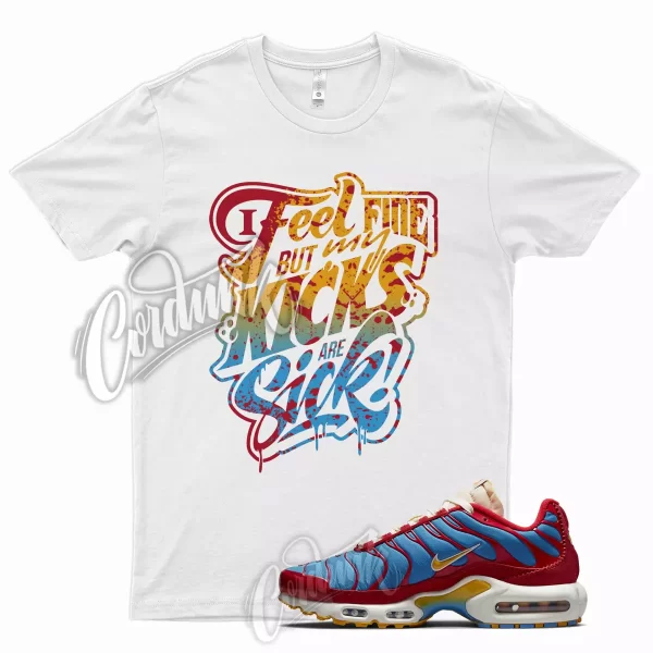 White SICK T Shirt for Air Max Plus University Red Photo Blue Sail Pollen 1 95 Jezsport.com