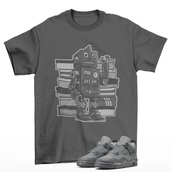 Sneaker Bot Shirt Grey to Match Jordan 4 Retro SE Wet Cement FQ7928-001 Jezsport.com