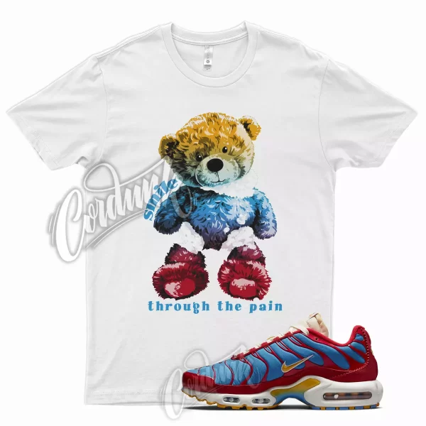 White SMILE T Shirt for Air Max Plus University Red Photo Blue Sail Pollen 1 95 Jezsport.com