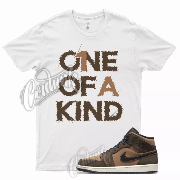 White 1OAK T Shirt for Air J1 1 Mid Dark Chocolate Archaeo Brown Crimson Jezsport.com