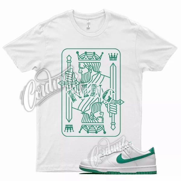 White KING T Shirt for N Dunk Low Lucky Green Stadium Noble Kelly Jezsport.com