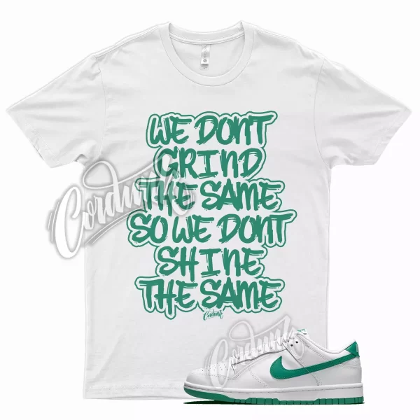 White GRIND T Shirt for N Dunk Low Lucky Green Stadium Noble Kelly Jezsport.com