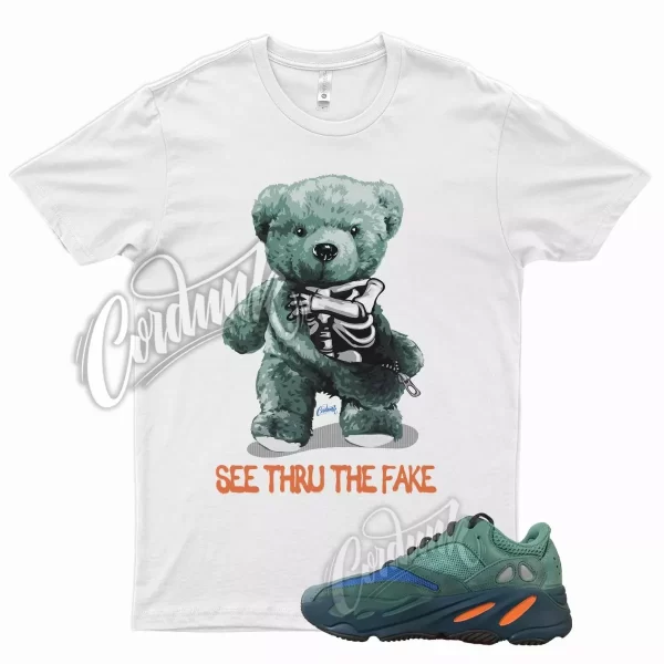 White THRU Shirt for YZ Boost 700 Faded Azure Fadazu Green Teal Orange Blue Jezsport.com