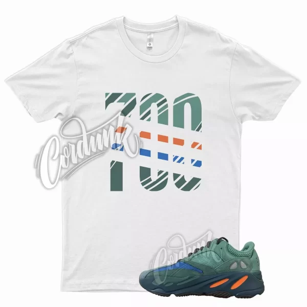 White 700 Shirt for YZ Boost 700 Faded Azure Fadazu Green Teal Orange Blue Jezsport.com