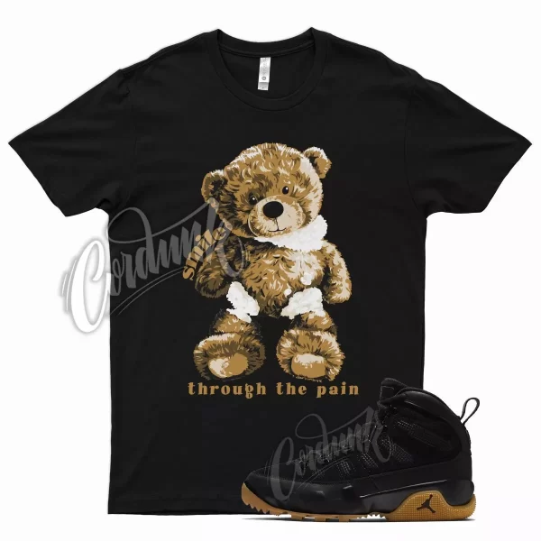 Black SMILE T Shirt for Air J1 9 Boot NRG Light Gum Tan Natural Brown Nine Jezsport.com