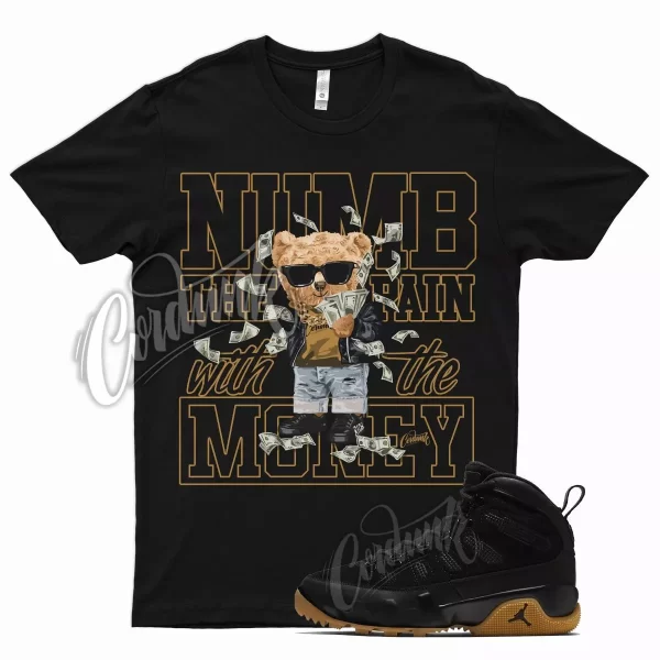 Black NUMB T Shirt for Air J1 9 Boot NRG Light Gum Tan Natural Brown Nine Jezsport.com