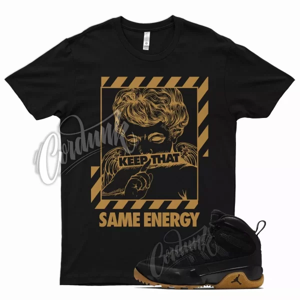 Black ENERGY T Shirt for Air J1 9 Boot NRG Light Gum Tan Natural Brown Nine Jezsport.com