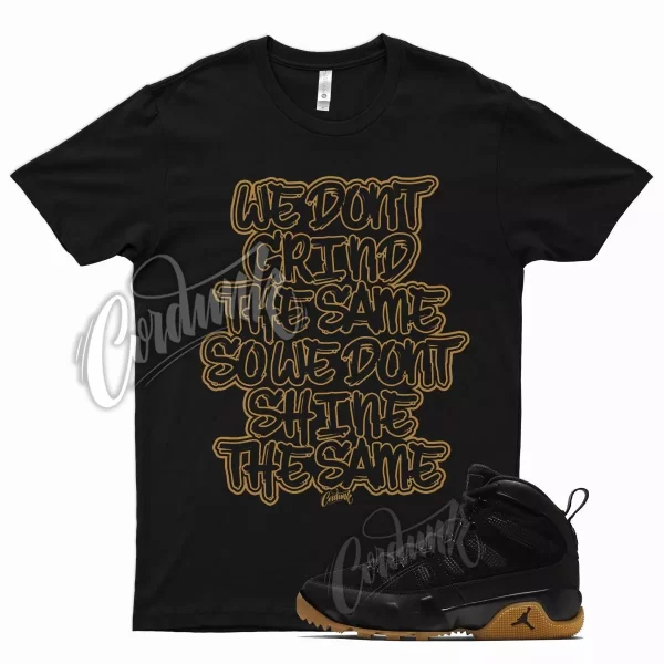 Black GRIND T Shirt for Air J1 9 Boot NRG Light Gum Tan Natural Brown Nine Jezsport.com