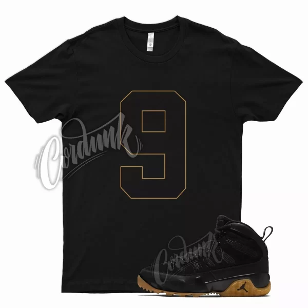 Black 9 T Shirt for Air J1 9 Boot NRG Light Gum Tan Natural Brown Nine Jezsport.com