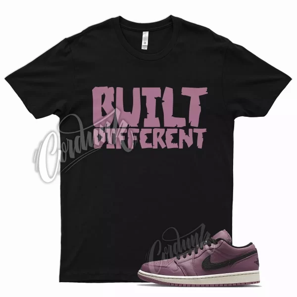 Black BUILT T Shirt for Air J1 Low SE Light Mulberry Bone Purple Mauve Jezsport.com