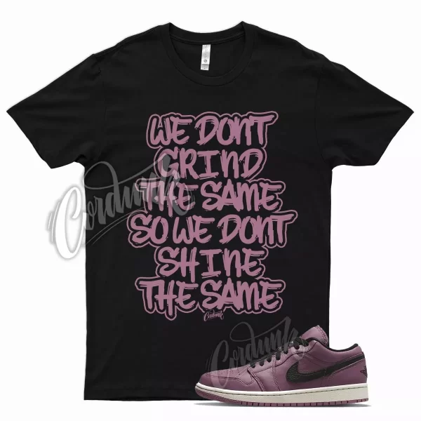 Black GRIND T Shirt for Air J1 Low SE Light Mulberry Bone Purple Mauve Jezsport.com