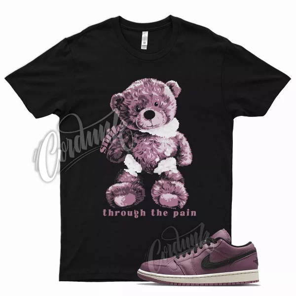 Black SMILE T Shirt for Air J1 Low SE Light Mulberry Bone Purple Mauve Jezsport.com