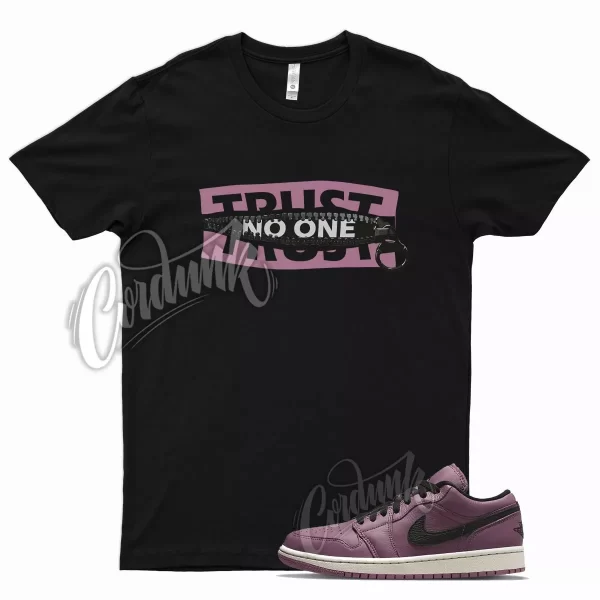 Black TRUST T Shirt for Air J1 Low SE Light Mulberry Bone Purple Mauve Jezsport.com