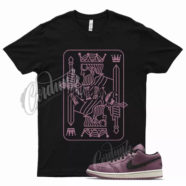 Black KING T Shirt for Air J1 Low SE Light Mulberry Bone Purple Mauve Jezsport.com