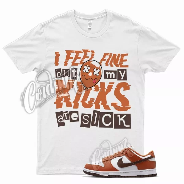 White SICK V2 T Shirt for N Dunk Low Sport Spice Bronze Eclipse Orange Brown Jezsport.com