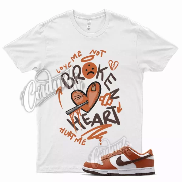 White BROKEN T Shirt for Dunk Low Sport Spice Bronze Eclipse Orange Brown Jezsport.com