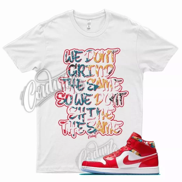 White GRIND T Shirt for Air J1 1 Mid Barcelona Sweater Chile Red Pollen Jezsport.com