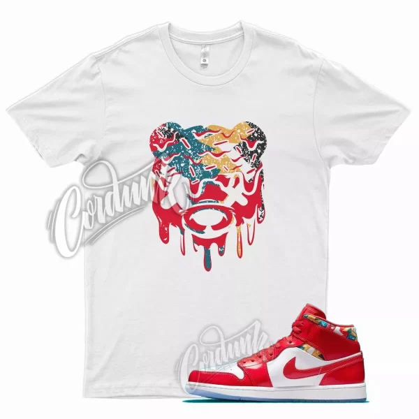 White DRIPPY T Shirt for Air J1 1 Mid Barcelona Sweater Chile Red Pollen Jezsport.com