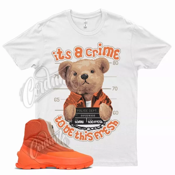 White CRIME T Shirt for YZ 1050 Hi-Res Boot Orange Tan Brown Release Jezsport.com