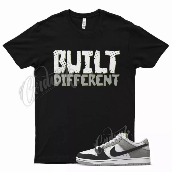 Black BUILT T Shirt for N Dunk Low Chlorophyll Medium Grey Black Perforated Jezsport.com