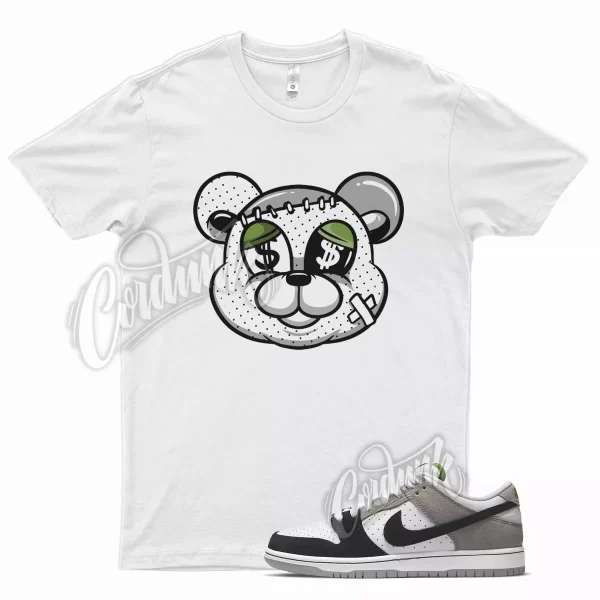 White STITCH T Shirt for N Dunk Low Chlorophyll Medium Grey Black Perforated Jezsport.com